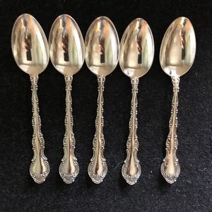 Birks "Pompadour" teaspoons (set of five)